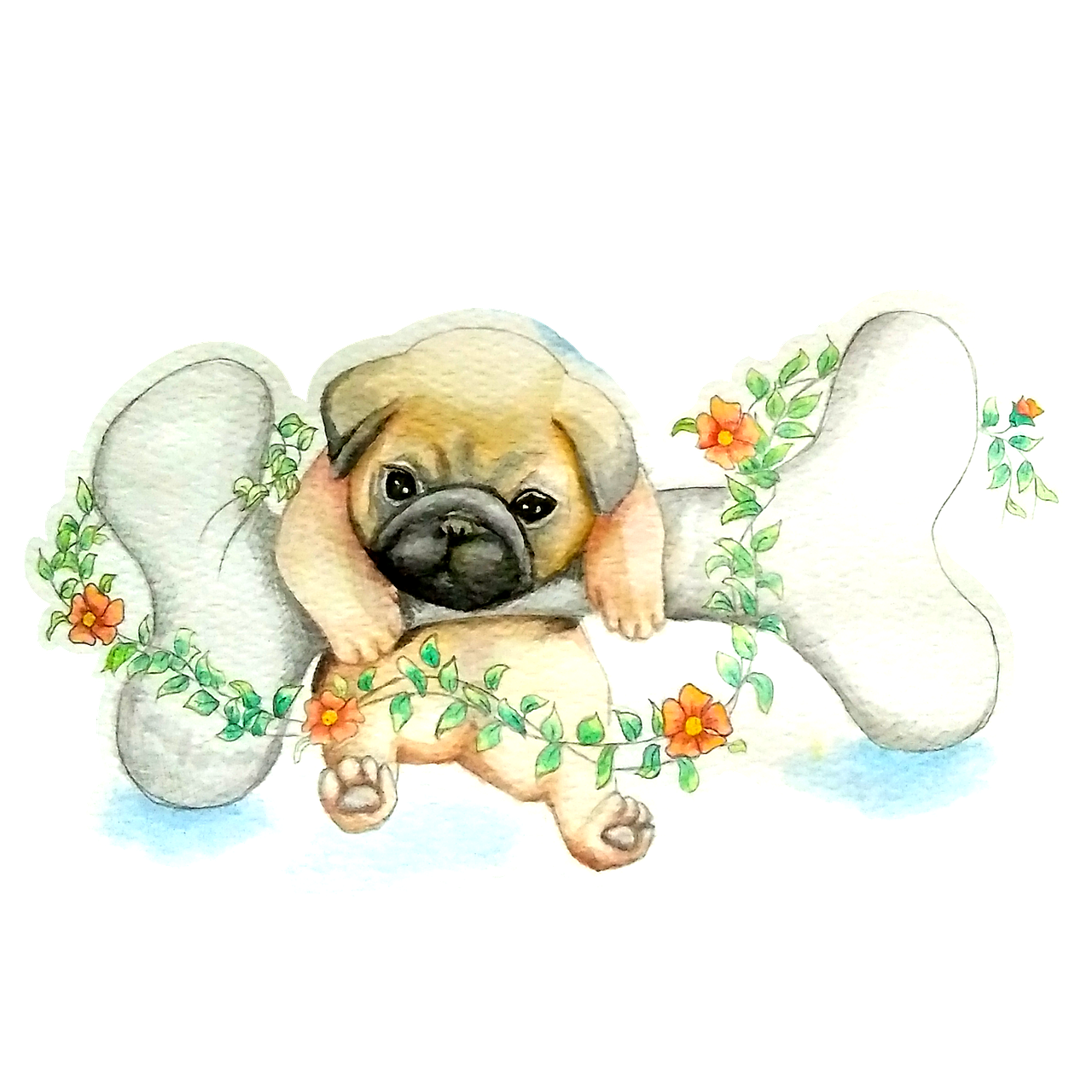 Little Pug in Bloom